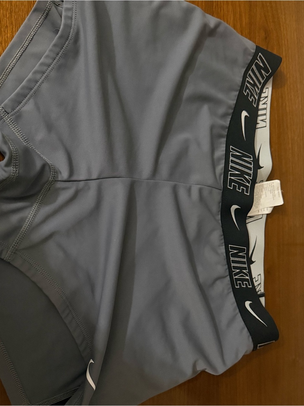 Women’s Gray Kids Compression Shorts with Branded Waistband